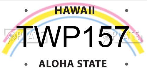 TWP157 Hawaii License Plate