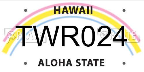 TWR024 Hawaii License Plate