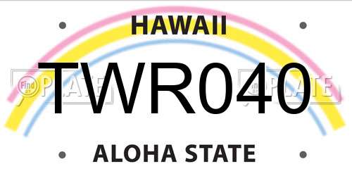 TWR040 Hawaii License Plate