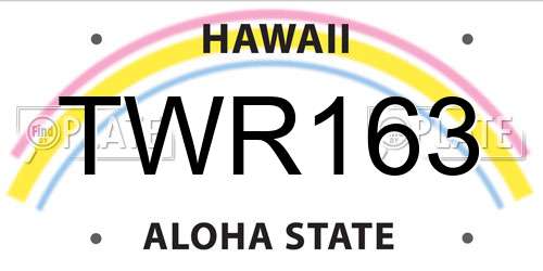 TWR163 Hawaii License Plate