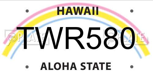 TWR580 Hawaii License Plate