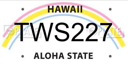 TWS227 Hawaii License Plate