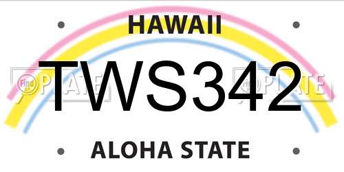 TWS342 Hawaii License Plate