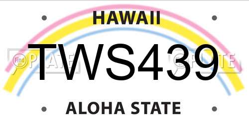 TWS439 Hawaii License Plate