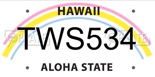 TWS534 Hawaii License Plate
