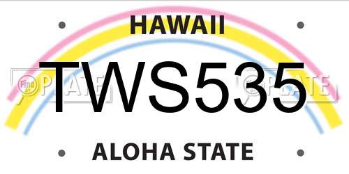 TWS535 Hawaii License Plate