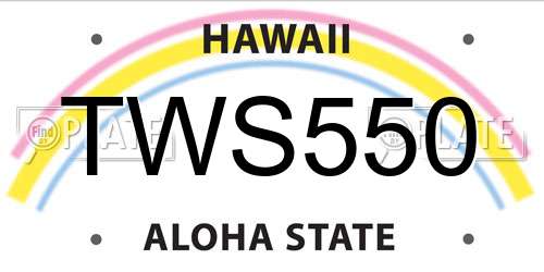 TWS550 Hawaii License Plate