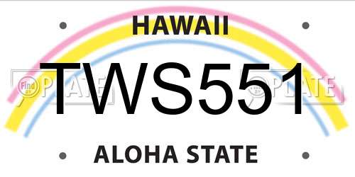 TWS551 Hawaii License Plate