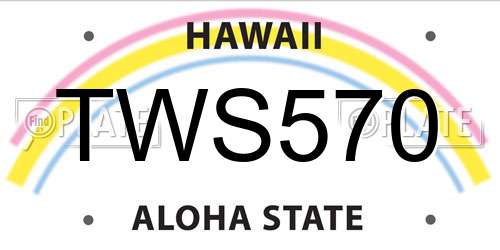 TWS570 Hawaii License Plate