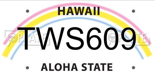 TWS609 Hawaii License Plate