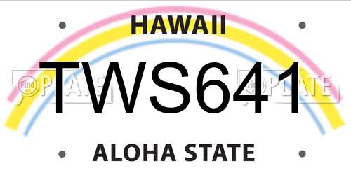 TWS641 Hawaii License Plate