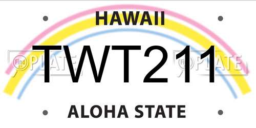 TWT211 Hawaii License Plate