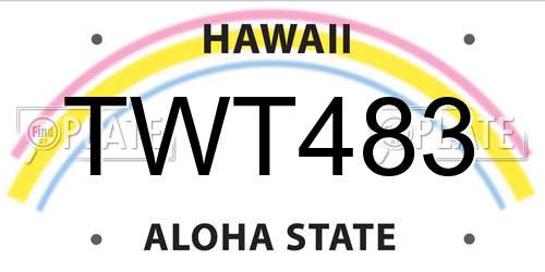 TWT483 Hawaii License Plate
