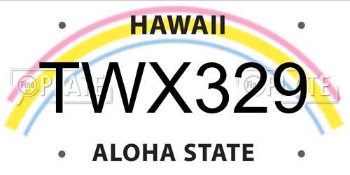 TWX329 Hawaii License Plate