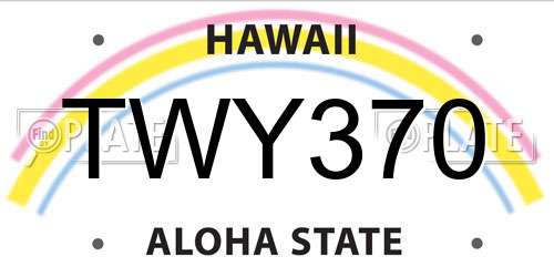 TWY370 Hawaii License Plate