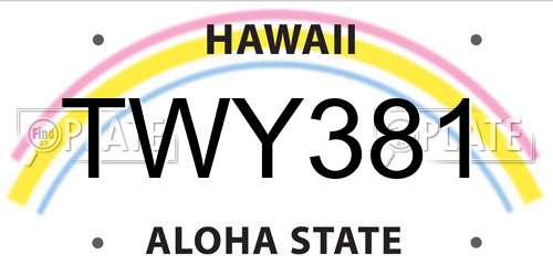 TWY381 Hawaii License Plate