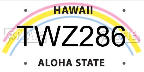 TWZ286 Hawaii License Plate