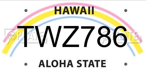 TWZ786 Hawaii License Plate