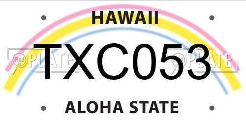 TXC053 Hawaii License Plate