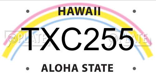 TXC255 Hawaii License Plate