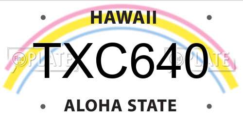 TXC640 Hawaii License Plate