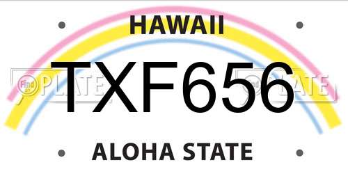 TXF656 Hawaii License Plate