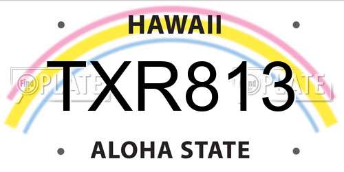 TXR813 Hawaii License Plate