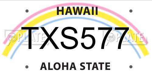 TXS577 Hawaii License Plate