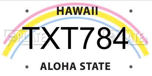 TXT784 Hawaii License Plate