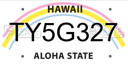 TY5G327 Hawaii License Plate