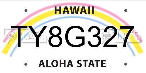 TY8G327 Hawaii License Plate