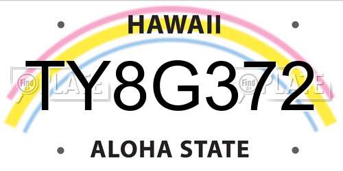TY8G372 Hawaii License Plate