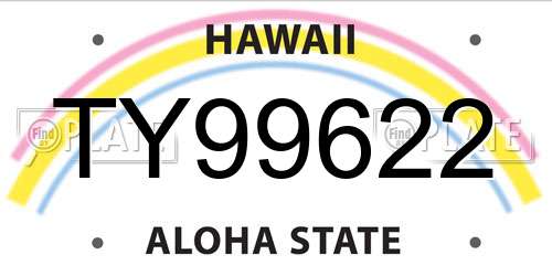 TY99622 Hawaii License Plate