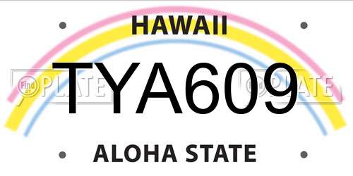 TYA609 Hawaii License Plate