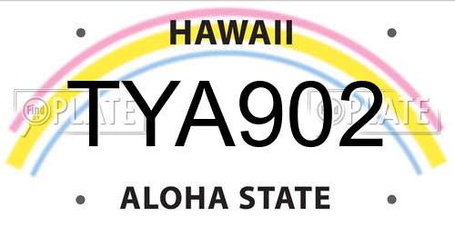 TYA902 Hawaii License Plate