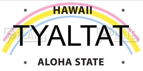 TYALTAT Hawaii License Plate