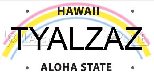 TYALZAZ Hawaii License Plate