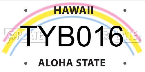 TYB016 Hawaii License Plate