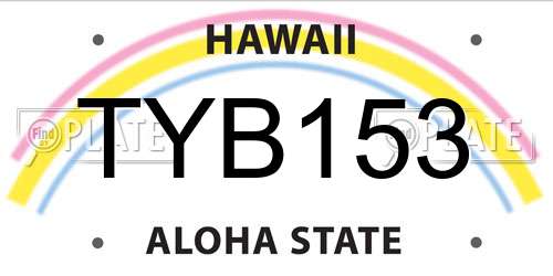 TYB153 Hawaii License Plate