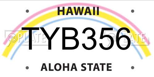 TYB356 Hawaii License Plate