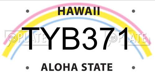 TYB371 Hawaii License Plate