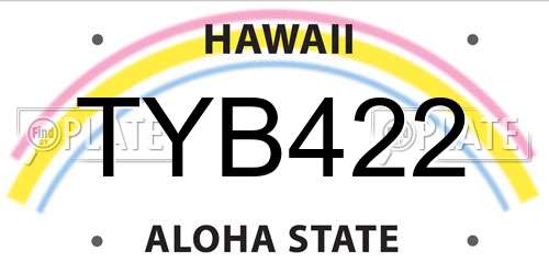 TYB422 Hawaii License Plate