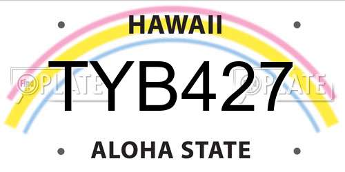 TYB427 Hawaii License Plate