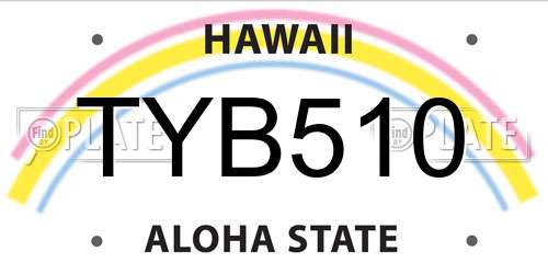TYB510 Hawaii License Plate