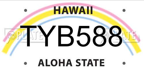 TYB588 Hawaii License Plate