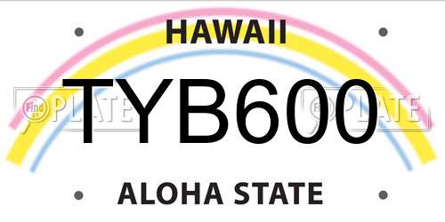 TYB600 Hawaii License Plate