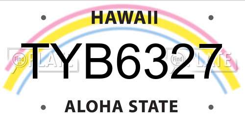 TYB6327 Hawaii License Plate