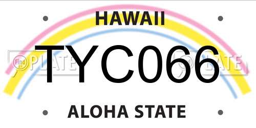 TYC066 Hawaii License Plate