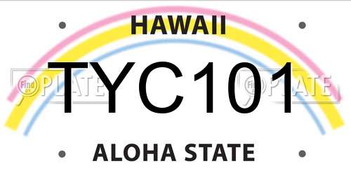 TYC101 Hawaii License Plate