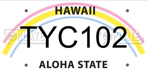 TYC102 Hawaii License Plate